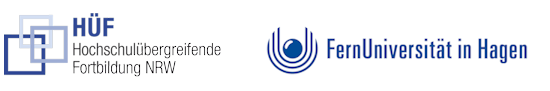 Logos der HÜF-NRW und der FernUniversität in Hagen